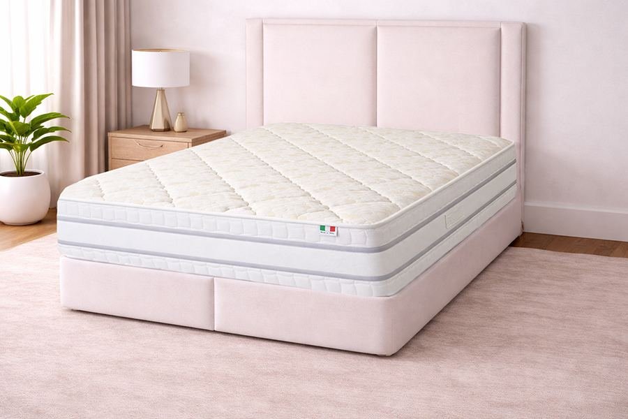 Matelas Opal Confort installé sur un lit